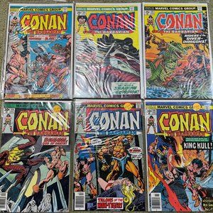 6 Older 1970’s Conan The Barbarian VF- NM Comic Lot #53, 55, 60, 66, 67, 68